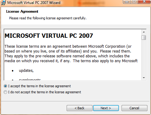 Установка виртуальной машины Windows Virtual PC вручную