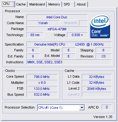  Intel Core Duo U2400